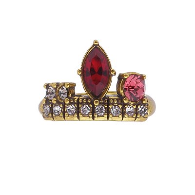 Anel Folha Vitrais Ouro