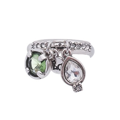 Anel Peridot Vitrais Prata