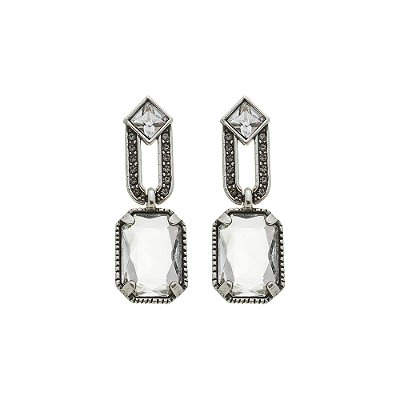 Brinco Cristal Khalifa Prata