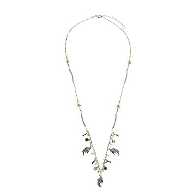 Colar Delicado Pingentes Zambia Prata