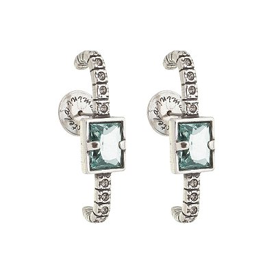 Brinco Ear Hook Carré Empire Prata