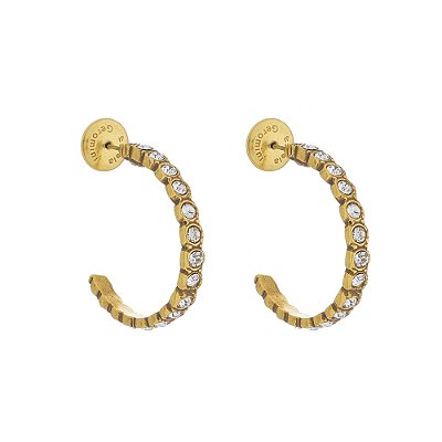 Brinco Argola Cristal Básica Ouro
