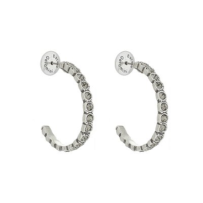 Brinco Argola Black Básica Prata