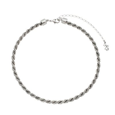 Colar Chocker Trançada Básica Prata