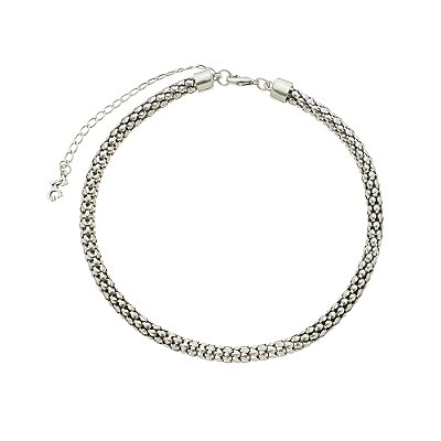 Colar Chocker Grossa Básica Prata