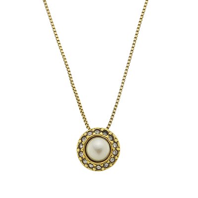 Colar Pérola Básica Ouro