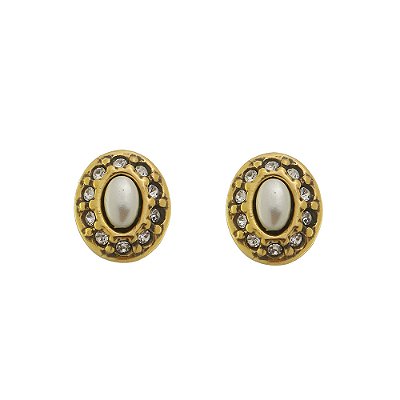 Brinco Delicado Pérola Básica Ouro