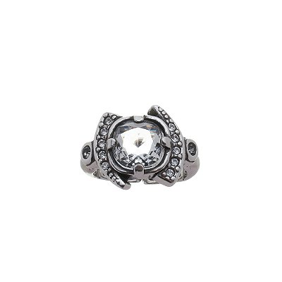 Anel Cristal Linden Prata