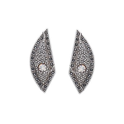 Brinco Médio Strass Myrra Prata