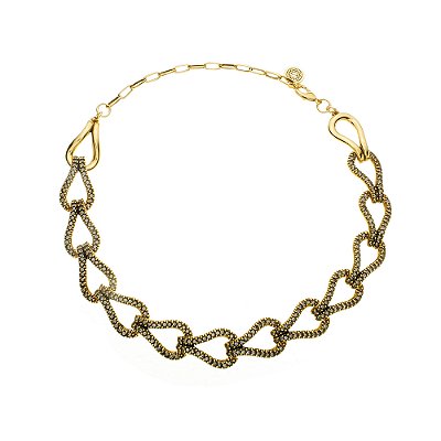 Colar Choker Strass Allora Ouro