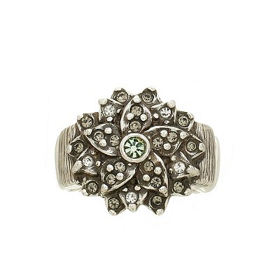 Anel Flor Kaari Prata