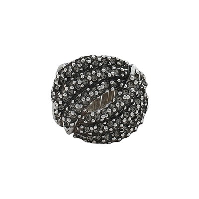 Anel Strass Pitanga Prata