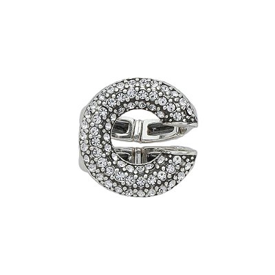 Anel Cravejado Macramê Prata