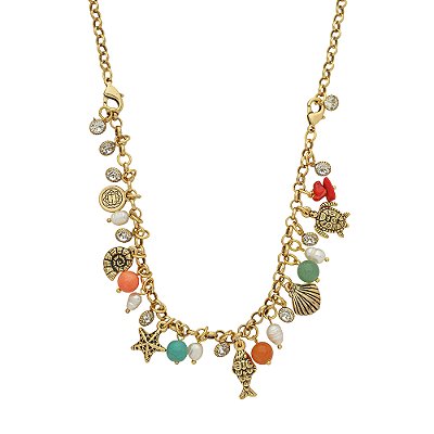 Colar E Pulseira Berloques Resort Ouro