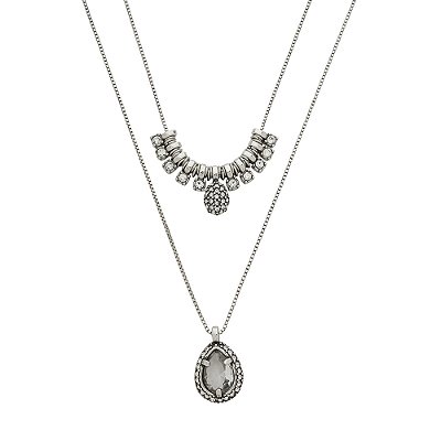 Colar Duplo Hills Prata