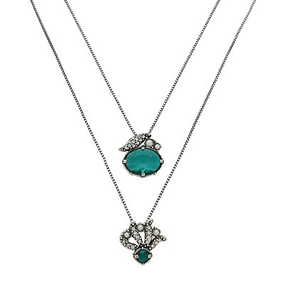 Colar Duplo Elã Prata