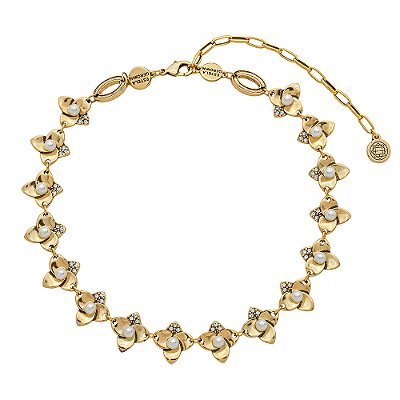 Colar Choker Flor Dália Ouro