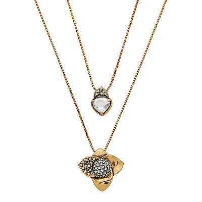 Colar Duplo Dália Ouro