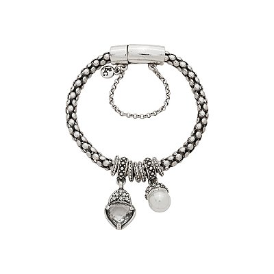 Pulseira Berloques Dália Prata