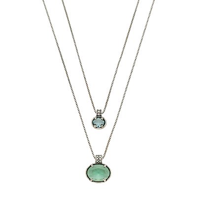 Colar Duplo Floare Prata