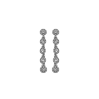 Brinco Flor Pendente Luminatti Prata
