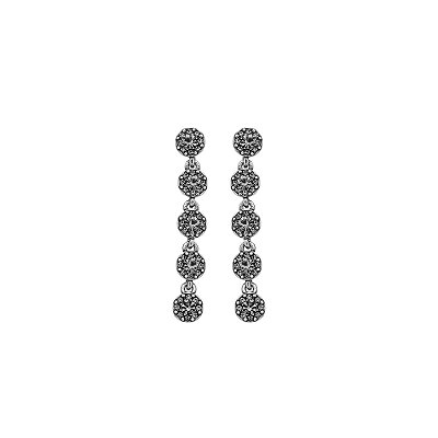 Brinco Flor Pendente Luminatti Prata