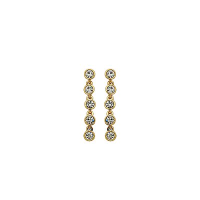 Brinco Pendente P Cristal Luminatti Ouro