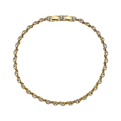 Colar Choker Delicada Cristal P Luminatti Ouro