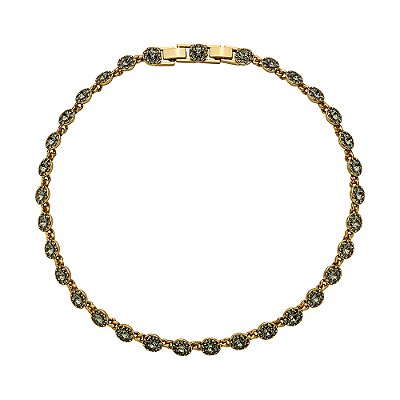 Colar Choker Flor Black Diamond Luminatti Ouro