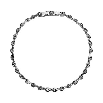 Colar Choker Flor Black Diamond Luminatti Prata