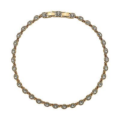 Colar Choker Flor Cristal Luminatti Ouro