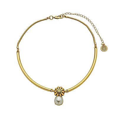 Colar Aro Perla Ouro Com Pérola