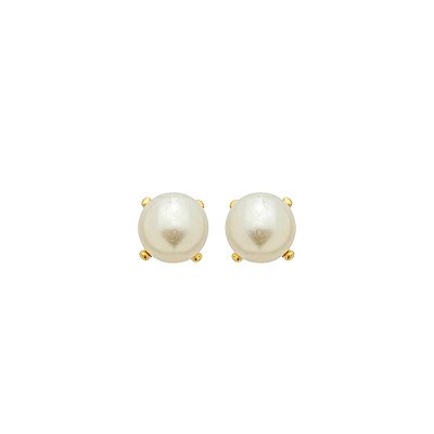 Brinco Pérola Perla Ouro 12mm Clássico