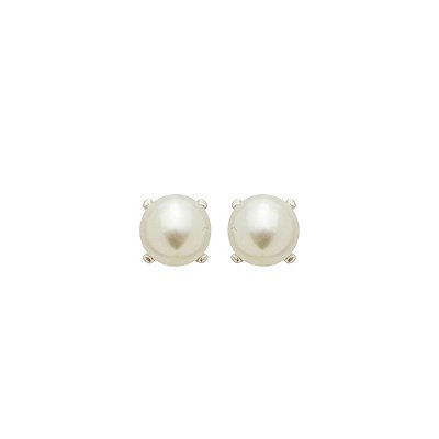 Brinco Pérola Perla Prata 12mm Clássico