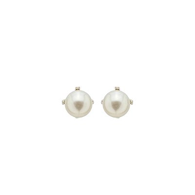 Brinco Pérola Perla Prata 8mm Clássico