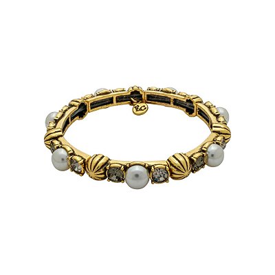 Pulseira Pérola E Cristais Perla Ouro