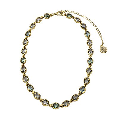 Colar Chocker Cristais Garda Ouro