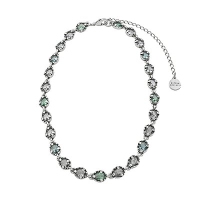 Colar Chocker Cristais Garda Prata