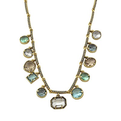 Colar Berloques De Cristal Positano Ouro