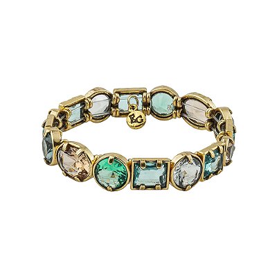 Pulseira Cristais Coloridos Positano Ouro