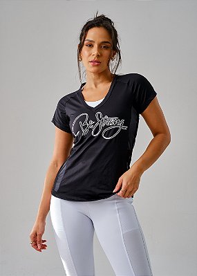 BLUSA RAGLÃ BE STRONG PRETA