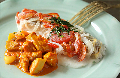 St. Peter ao Molho de Coco e Legumes ao Curry (Low Carb)