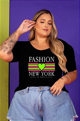 Blusa T-Shirt New York Fashion Plus Size