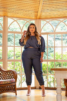 Calça Tencel Jeans Plus Size