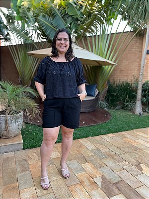 Blusa de Malha Lezie Preto Summer