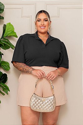 Camisa Malu Black Plus Size