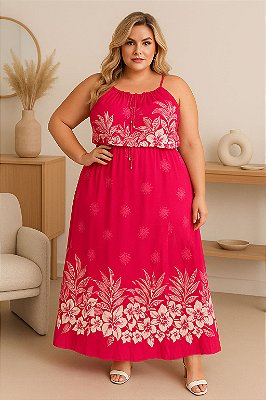 Vestido Longo Anastassia Plus Size (PRONTA ENTREGA)