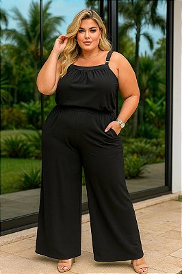 Calça Pantalona  Paradise Preto Plus Size