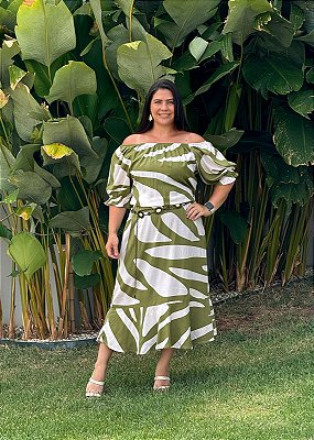 Vestido Midi Jardins Plus Size