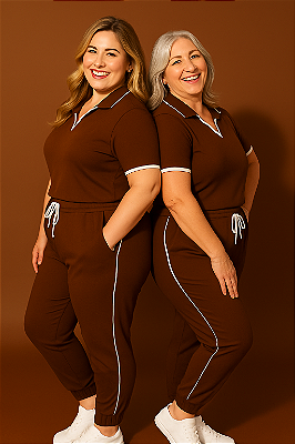 Calça Melissa de Moletinho Marrom